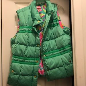 Lilly Pulitzer green puffer vest